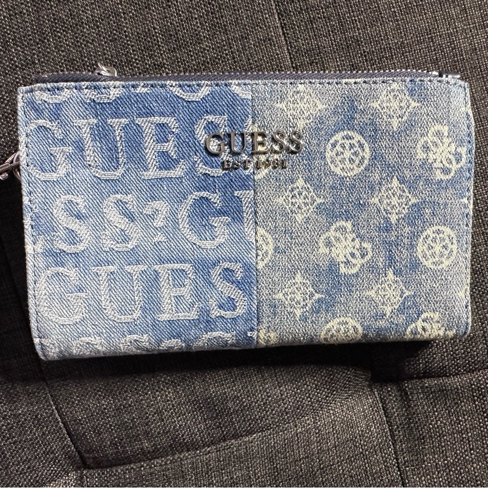 GUESS Blue Denim Wallet